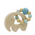 Wooden Animal Baby Rattle with Beads